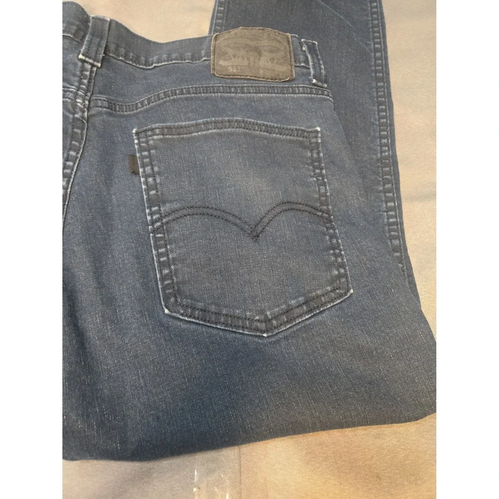 Levis 511 Slim Fit Jeans Mens 36x32 Dark Indigo Blue Stretch Denim Pants 36 x 30